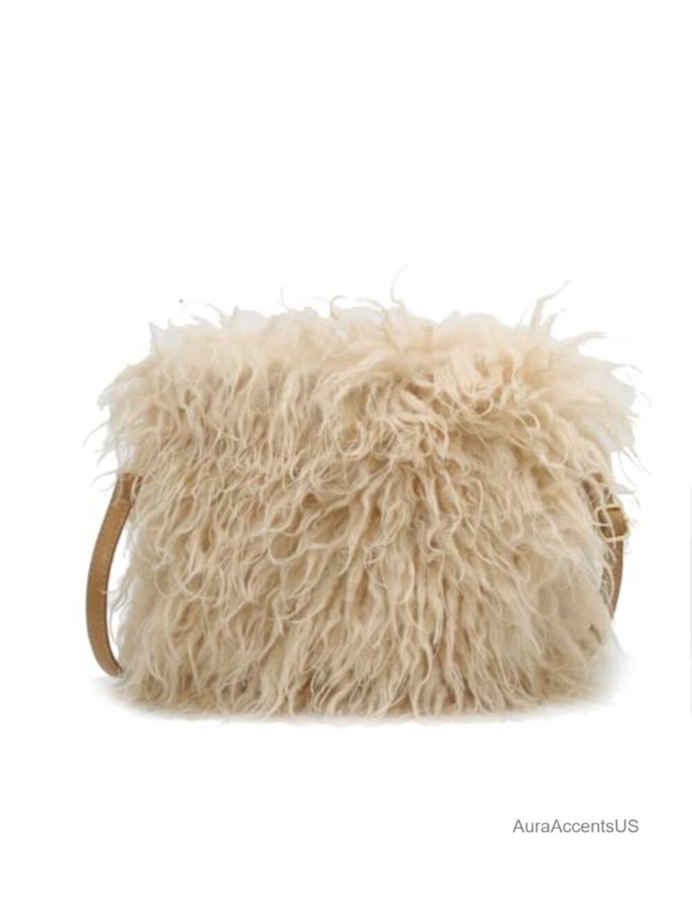 Faux Fur Crossbody Bag for Women Fluffy Plush Soft Square Shoulder Handbag